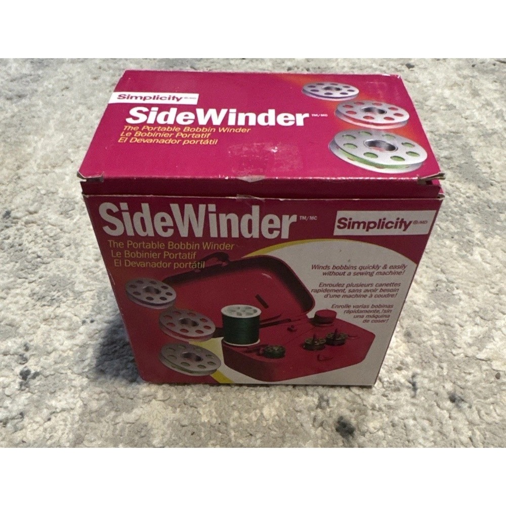 Simplicity SideWinder Sewing Portable Bobbin Winder W/ Box Instructions New